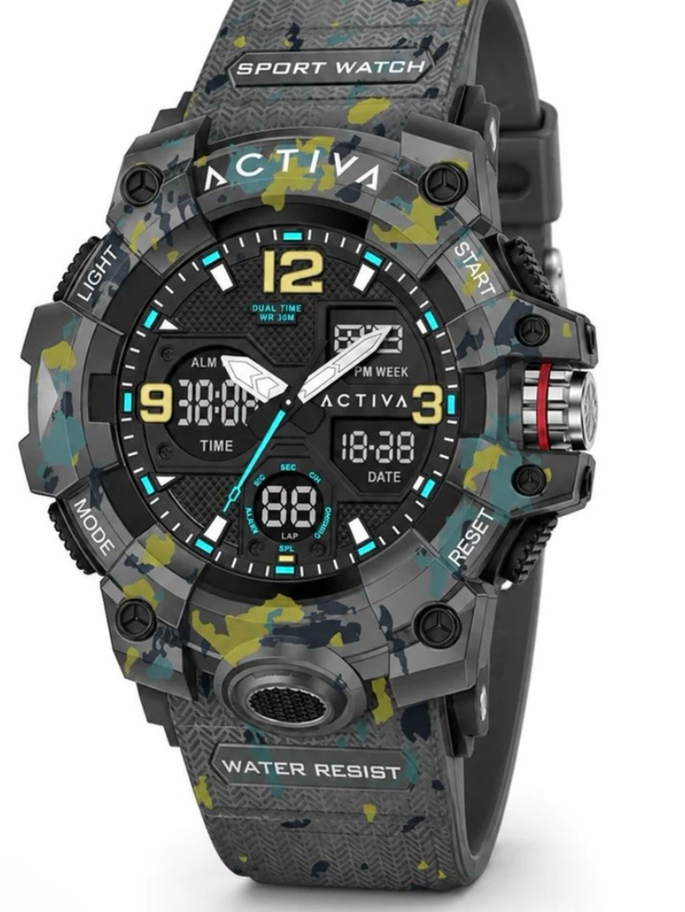 Activa X Invicta Digital Men's Watch - 49mm. Camouflage. Grey (ACW8008-002) new